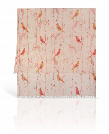 Палантин Женский ZW-SKETCHY.BIRD/CREAM